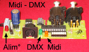 MIDItoDMX vu du c&ocirc;t&eacute; Midi.